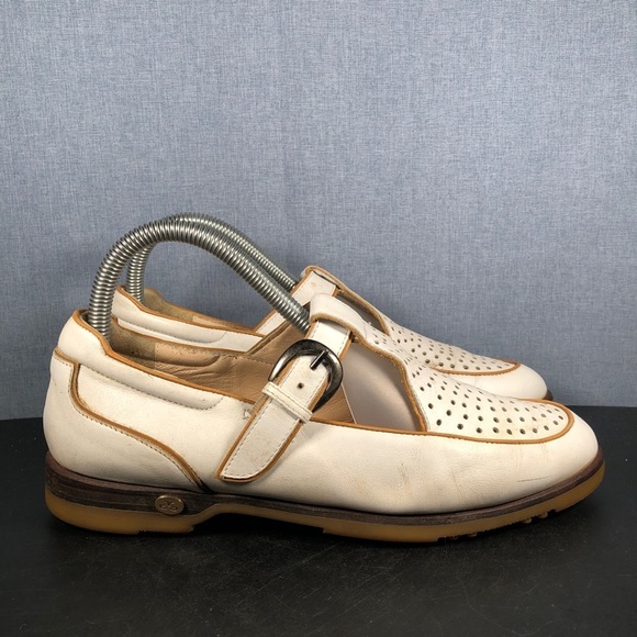 Walter Genuin Shoes Walter Genuin Womens White Tan Spikeless Golf